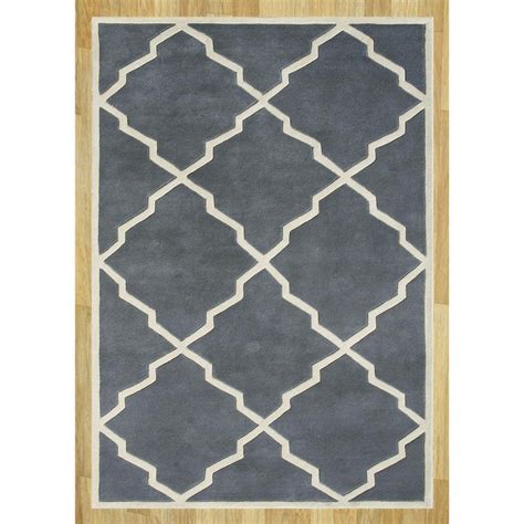 ZnZ Rugs Gallery, 19072_4x6, Hand Made Blueish Grey New Zealand Blend ...