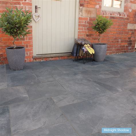 Eden Slate Dark Grey Porcelain Paving Slabs | Mixed Size Patio Pack ...