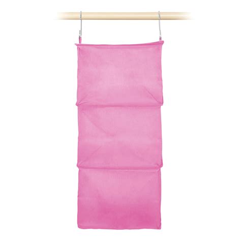 3-Piece Hanging Closet Organizer Set, Pink