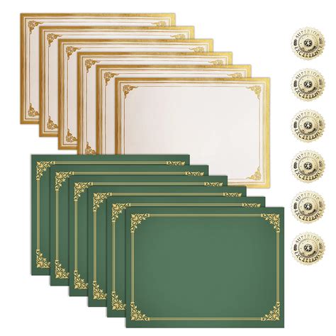Buy SUNEE Certificate Kit (6 Packs), Green Certificate Holders & Letter ...