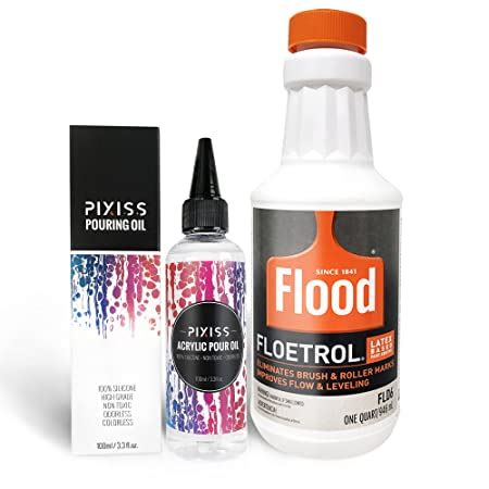 GrandProducts 1 Quart Flood Floetrol Additive, Pixiss Acrylic Pouring ...