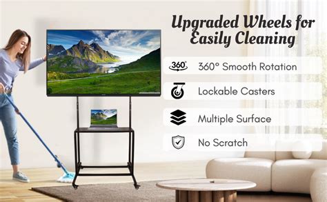 Buy D&V Engineering Metal Mobile TV Stand | Portable TV Stand for 32-85 ...