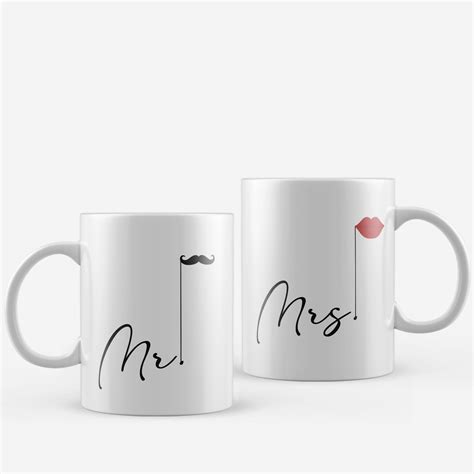 Mrs and Mr Valentine Love theme Ceramic Coffee Mugs - eCraftIndia Online
