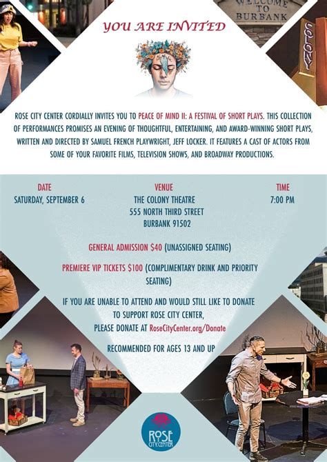 Peace of Mind II: A Festival of Short Plays, The Colony Theatre Company ...