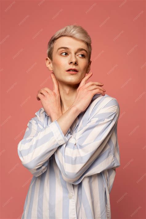 Medium shot trans person posing | Free Photo