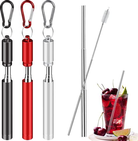 Anpro Reusable Straws Metal - 2 Pack Stainless Steel Drinking Straws ...