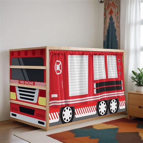 Kura Bed Playhouse Fire Engine Truck. Ikea Kura Bed Tent Firefighter ...