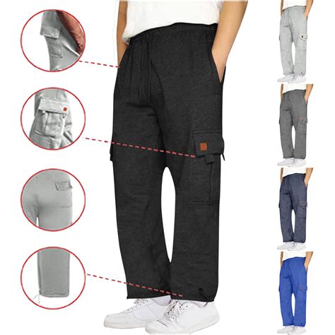 LONKITO Mens Joggers for Gym, Athletic Fleece Sweatpants with 3 Pockets ...