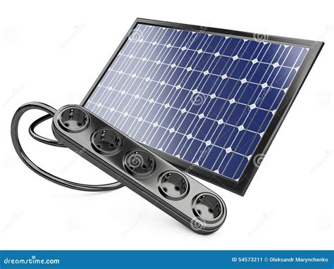 Solar panel with socket stock illustration. Illustration of outlet ...
