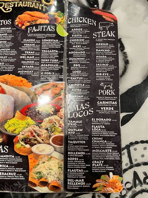 Menu at Jose Locos restaurant, Springfield, 935 N Glenstone Ave