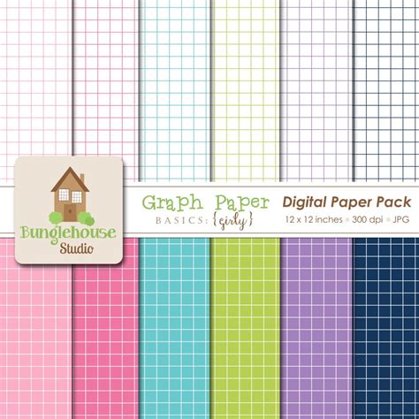 Digital Graph Paper | Instant Download | Grid Paper Downloads | Pink, Navy Graph Paper | Lined ...