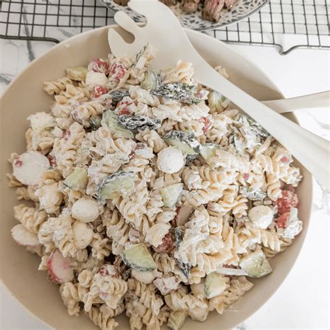 Cucumber Sour Cream Pasta Salad With Fresh Veggies - Cents For Cookery