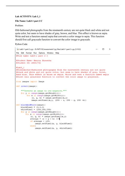 Image result for Answersheet Lab 3 Python