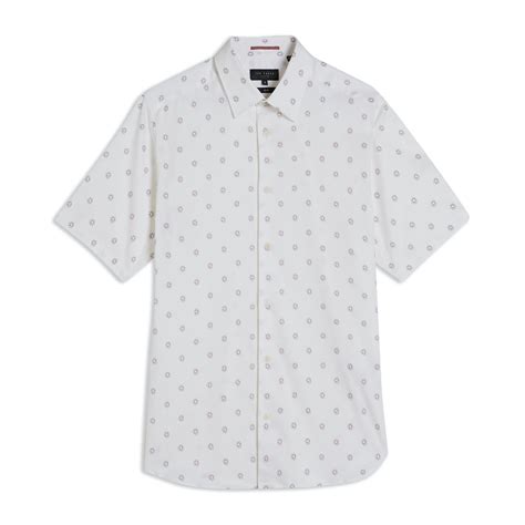 Buy Men White Regular Fit Prints Short Sleeves Casual Shirts Online ...