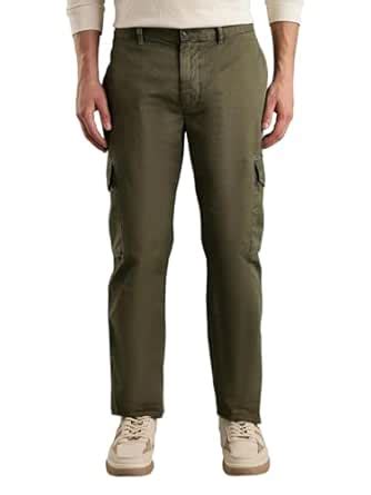 Buy Relaxed Fit Solid Mid Rise Cargo Green at Amazon.in