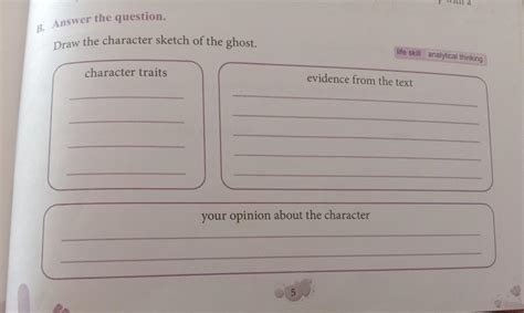 B. Answer the question. Draw the character sketch of the ghost ...