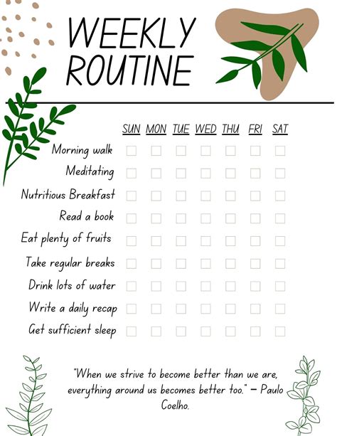 Weekly Routine 的图像结果