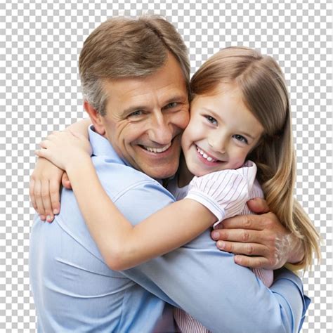 Daughter hugs his own father on transparent background | Premium AI ...