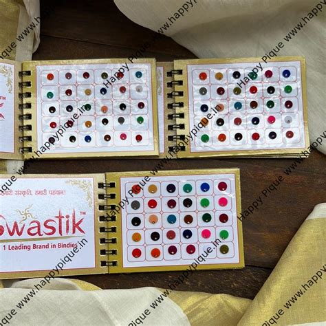 Single Stone Round Multicolour Bindi Book - Swastik Mini Range - Mediu ...