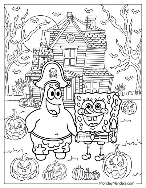 Spongebob Halloween Coloring Page SpongeBob SquarePants Halloween