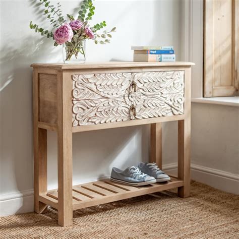 Console Table Wooden CARVED — Dahlia Collection – Evolvekart®