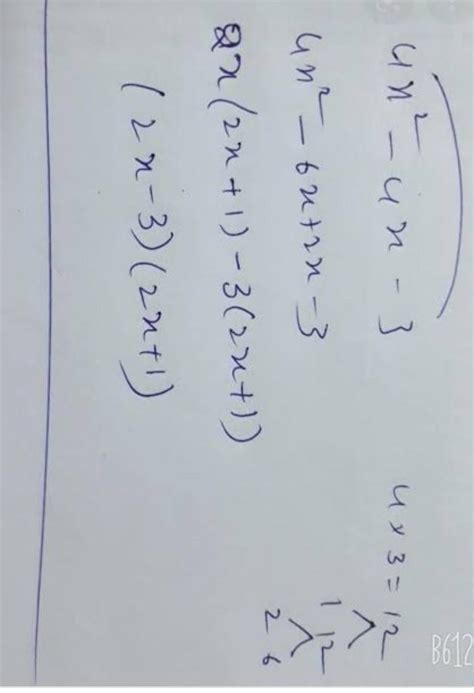 polynomial factories 4x squar-4x-3 - Brainly.in