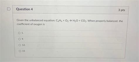 C6H6 O2 CO2 H2O Balanced 的图像结果