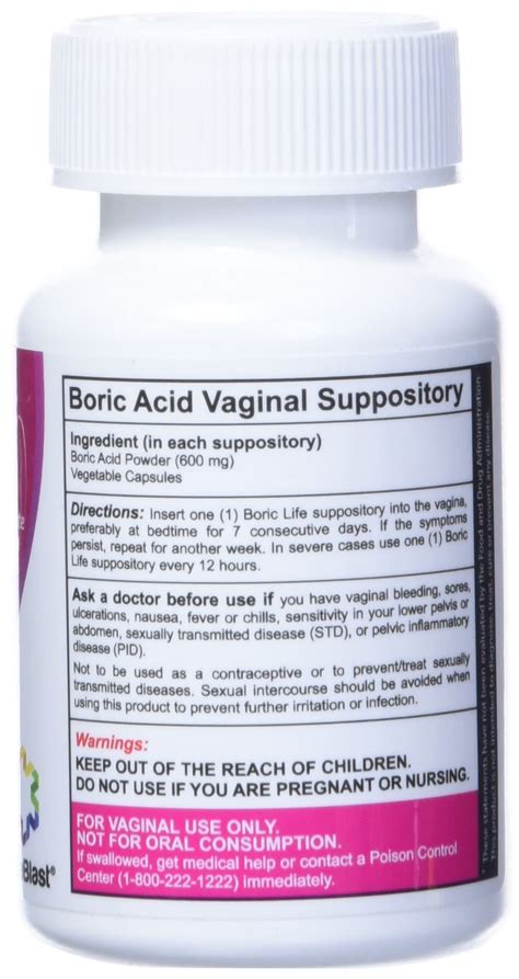 Snapklik.com : NutraBlast Boric Acid Vaginal Suppositories - 100% Pure Made In USA - Boric Life ...