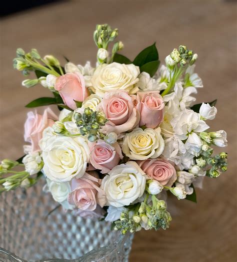 White & Blush Petite Prom Bouquet in Cooper City, FL | De La Flor ...