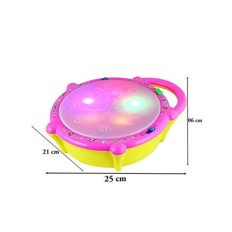 Toyshine Flash Drum with 3D Lights, Music Baby Toy for 2 3 4 Year Kid