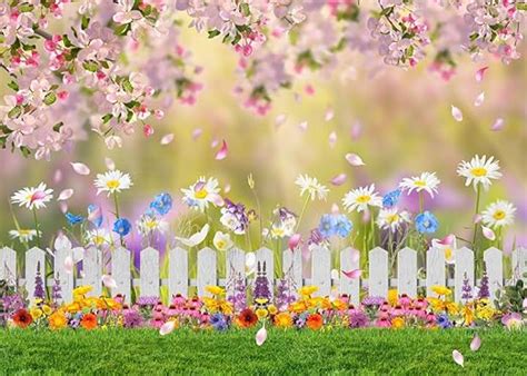 LYCGS 8x6ft Spring Backdrop Spring Pink Flower Background Spring Garden ...