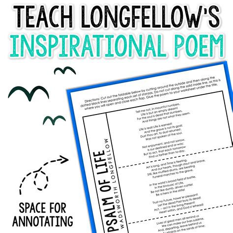 A Psalm of Life by Henry Wadsworth Longfellow Poetry Analysis Worksheet