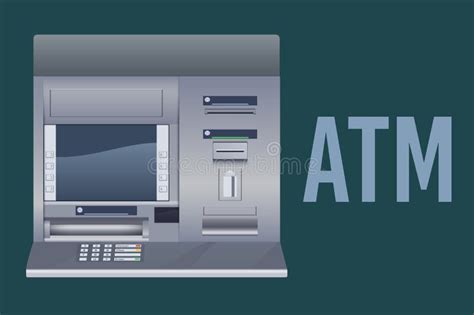 A man walks past an automated teller machine (ATM) outside Bank of America Corp. headquarters in Cha Vector Art