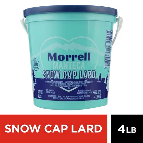 John Morrell Snow Cap Lard, 4 lb, Versatile Cooking Staple for Baking ...