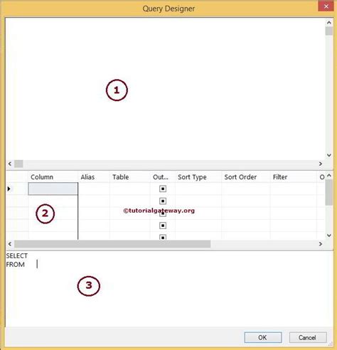 To Create a New SQL Query in Query Designer 的图像结果