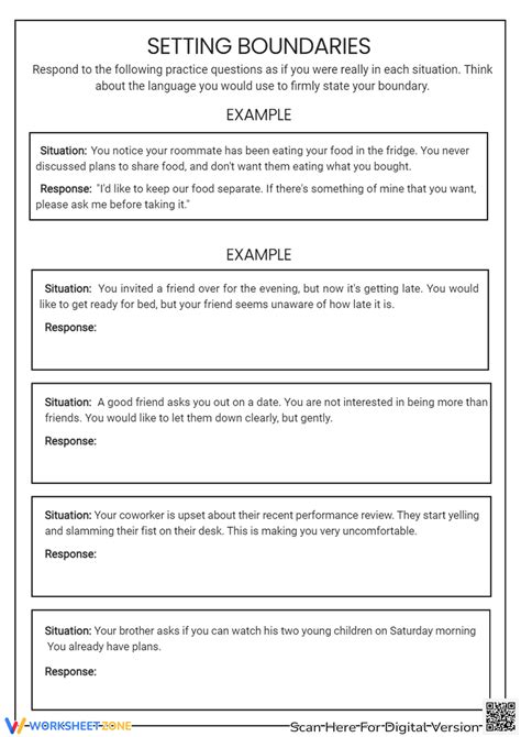 Setting Boundaries Worksheet 的图像结果