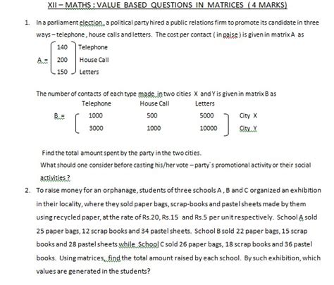 Image result for Matrices Word Problems with Solutions PDF