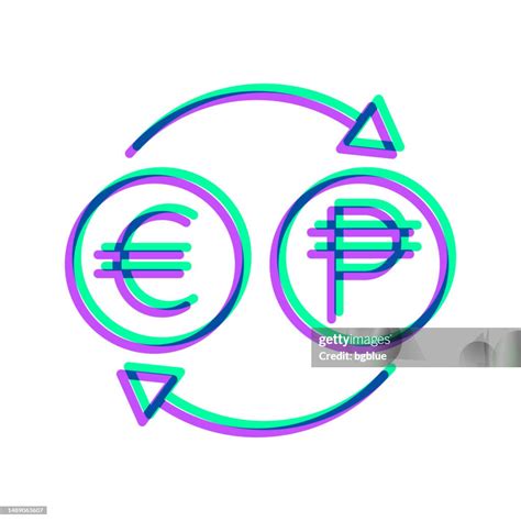 Currency Exchange Euro Peso Icon With Two Color Overlay On White ...