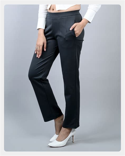 Charcoal cigarette pants & trousers for women - casual & office wear.