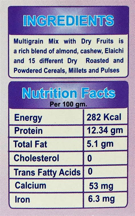 MUTLIGRAIN MIX WITH DRY FRUITS with natural sugar
