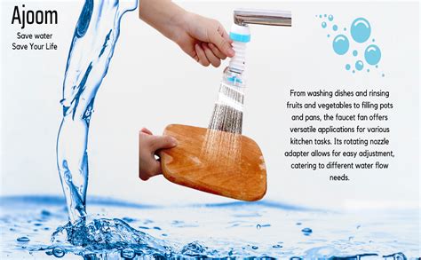 Ajoom Water-Saving Faucet Fan Kitchen Tap Extension Flexible Anti ...