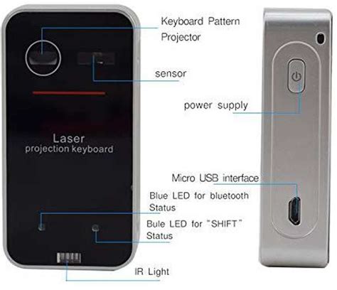 Tobo Mini Portable Virtual Laser Projection Keyboard and Mouse Keyboard ...