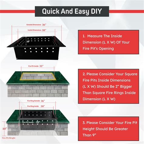 Fire Ring FEBTECH 36 Inch Square Smokeless Fire Pit Ring Insert ...