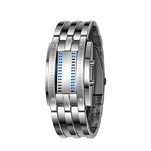 FULAIDA® LED Electronic Watch for Men | Creative Double Row Light ...