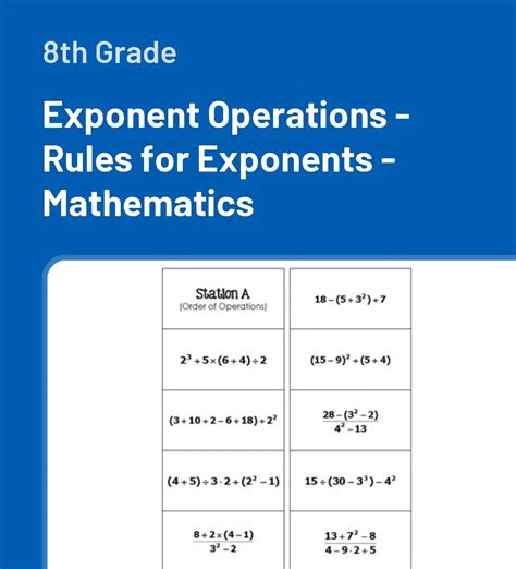 Image result for 8th Grade Math Fluency Exponents