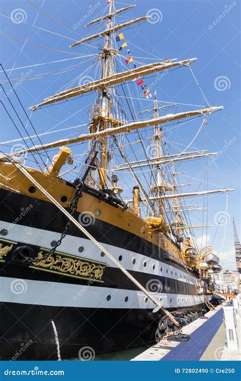 Italian Navy Ship, Amerigo Vespucci Editorial Image - Image of school ...