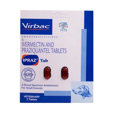 Virbac Ipraz Dewormer Tablets for Dogs (pack of 2 tablets)