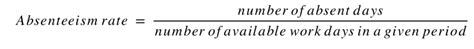 Image result for Absence Rate Formula