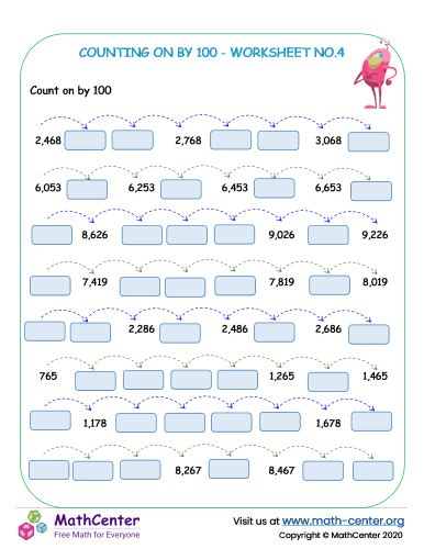 Count by 100 - worksheet no.4 | Worksheets | Math Center