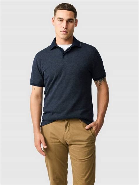 Rodd & Gunn Wilson Bay Cotton Slim Fit Short Sleeve Polo Shirt, Eclipse